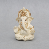 Dev Aastha Peach Ivory Finish Ganesha Idol Car Dashboard Idol Ganesha Murti Ganpati Idol For Home Decor Puja Lord Ganesh Statue Gift For Office Desk Puja Room Figurine