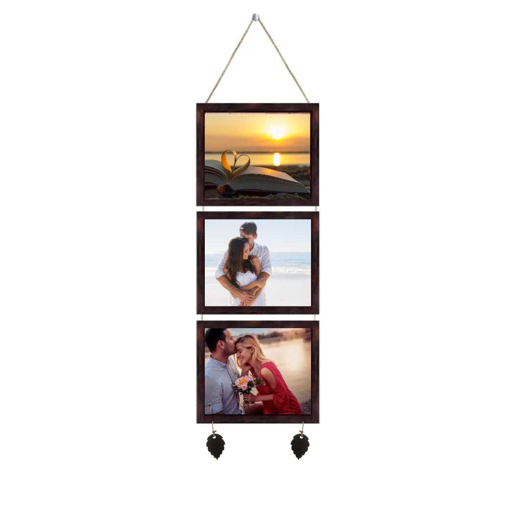 Hanging photo frame set of 3, 5x7 inches, elegant wall decor by Dev Aastha.