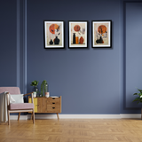 Dev Aastha Boho Wall Art Framed Art Print for Bedroom Minimalist Office Room Décor - Set Of 3 -2