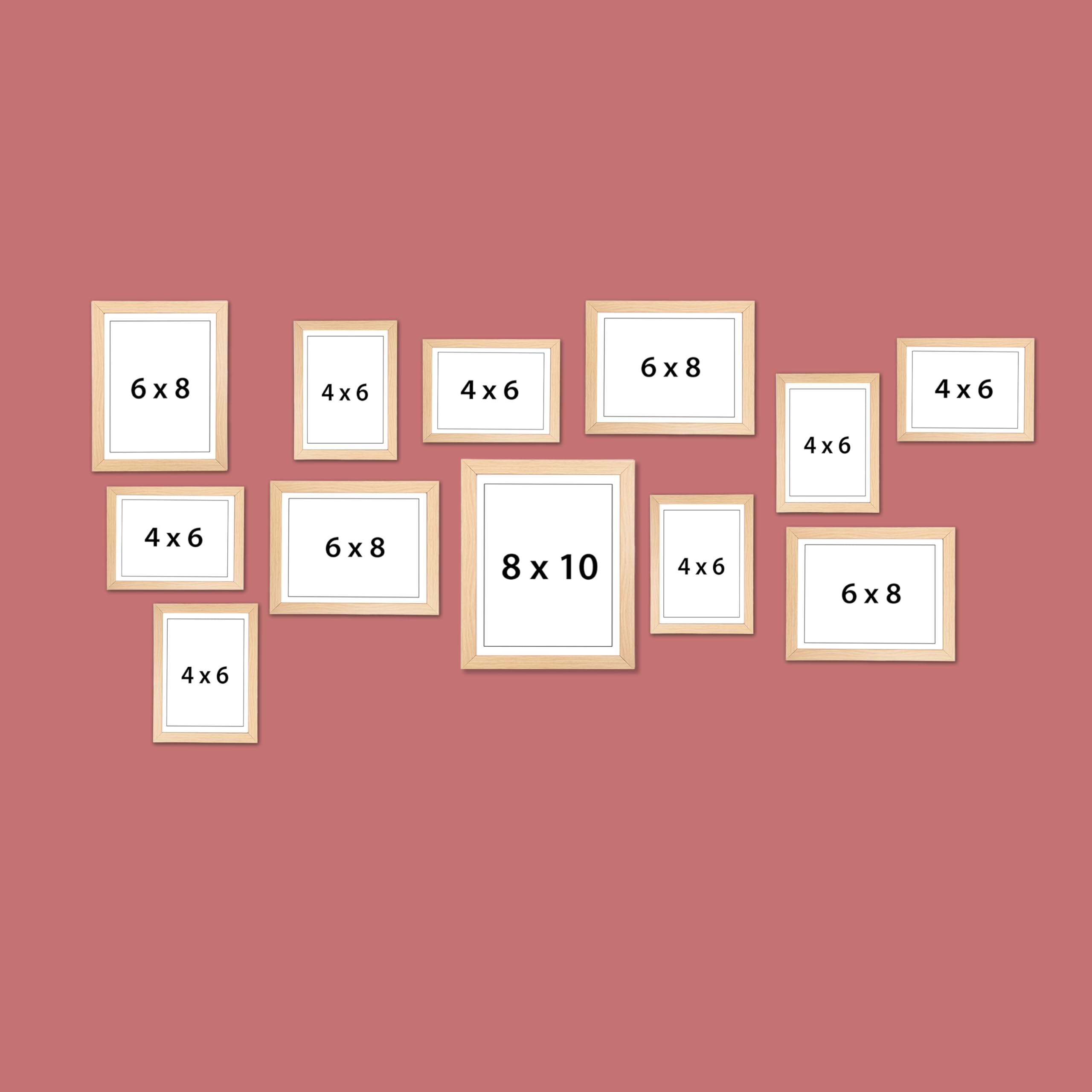 Dev Aastha Photo Frame For Wall | Wooden Frames For Wall Decoration | Photo Frame Set | Picture Frames | Rectangular Photo Frame For Home/Office | Family Collage | Set Of 12