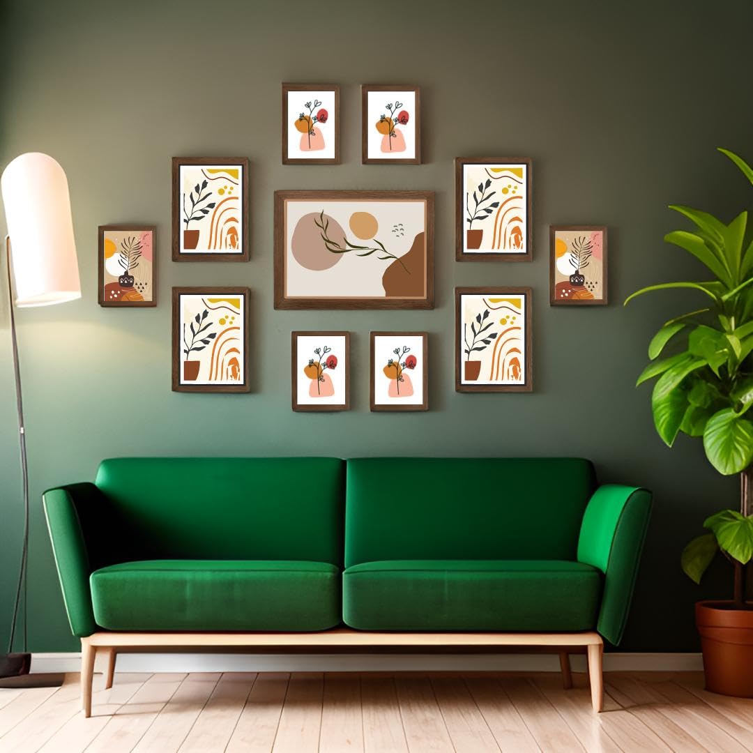 Dev Aastha Photo Frame For Wall | Wooden Frames For Wall Decoration | Rectangular Photo Frame For Home/Office | Photo Frame Set | Pack Of 11