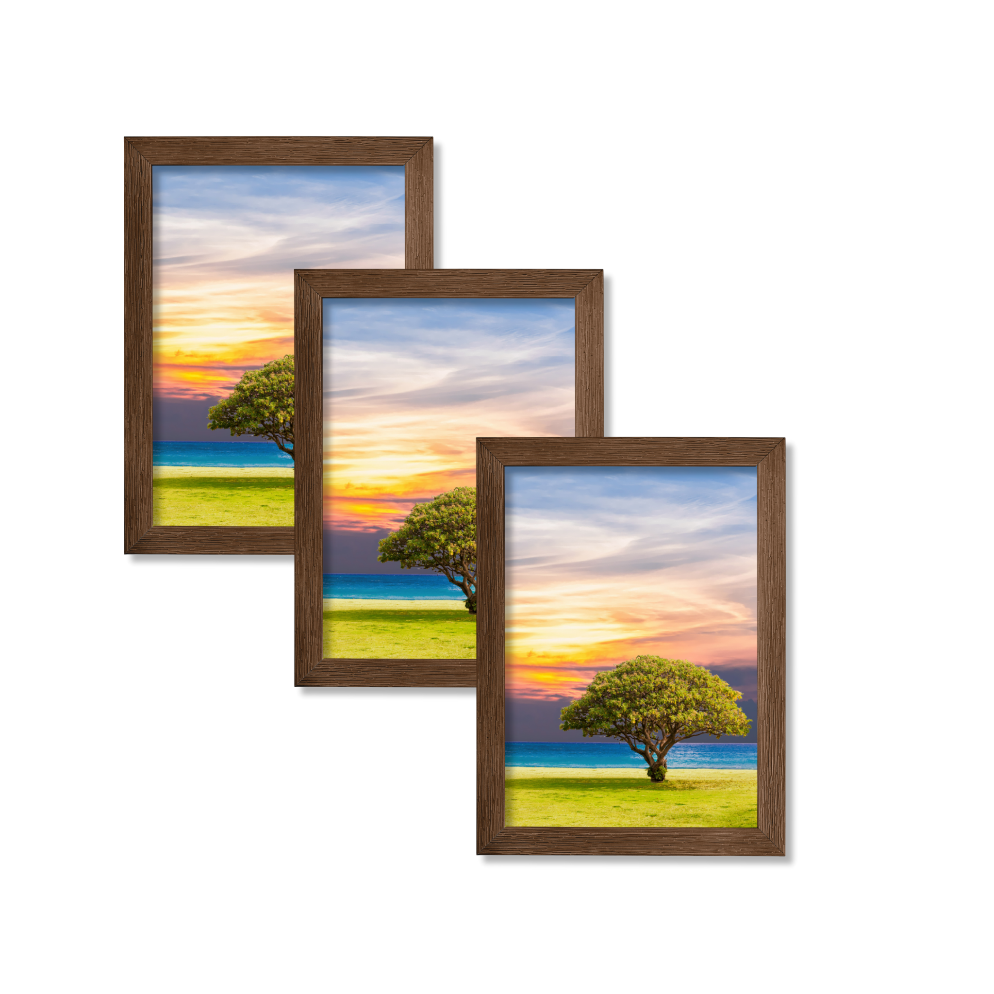 Pack of 3 A4 size wooden photo frames for wall decoration by Dev Aastha.