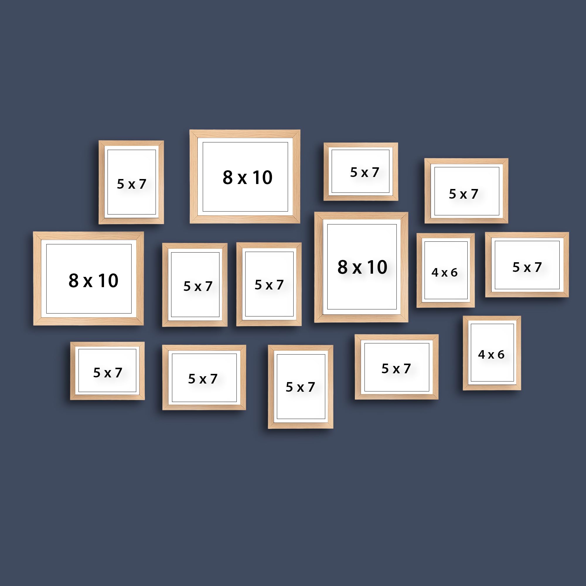 Dev Aastha Photo Frame For Wall | Wooden Frames For Wall Decoration | Photo Frame Set | Picture Frames | Rectangular Photo Frame For Home/Office | Family Collage | Set Of 15