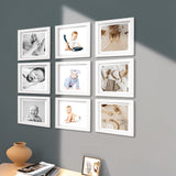 Dev Aastha Photo Frame For Wall | Wooden Frames For Wall Decoration | Photo Frame Set | Picture Frames | Rectangular Photo Frame For Home/Office | Family Collage | Set Of 9