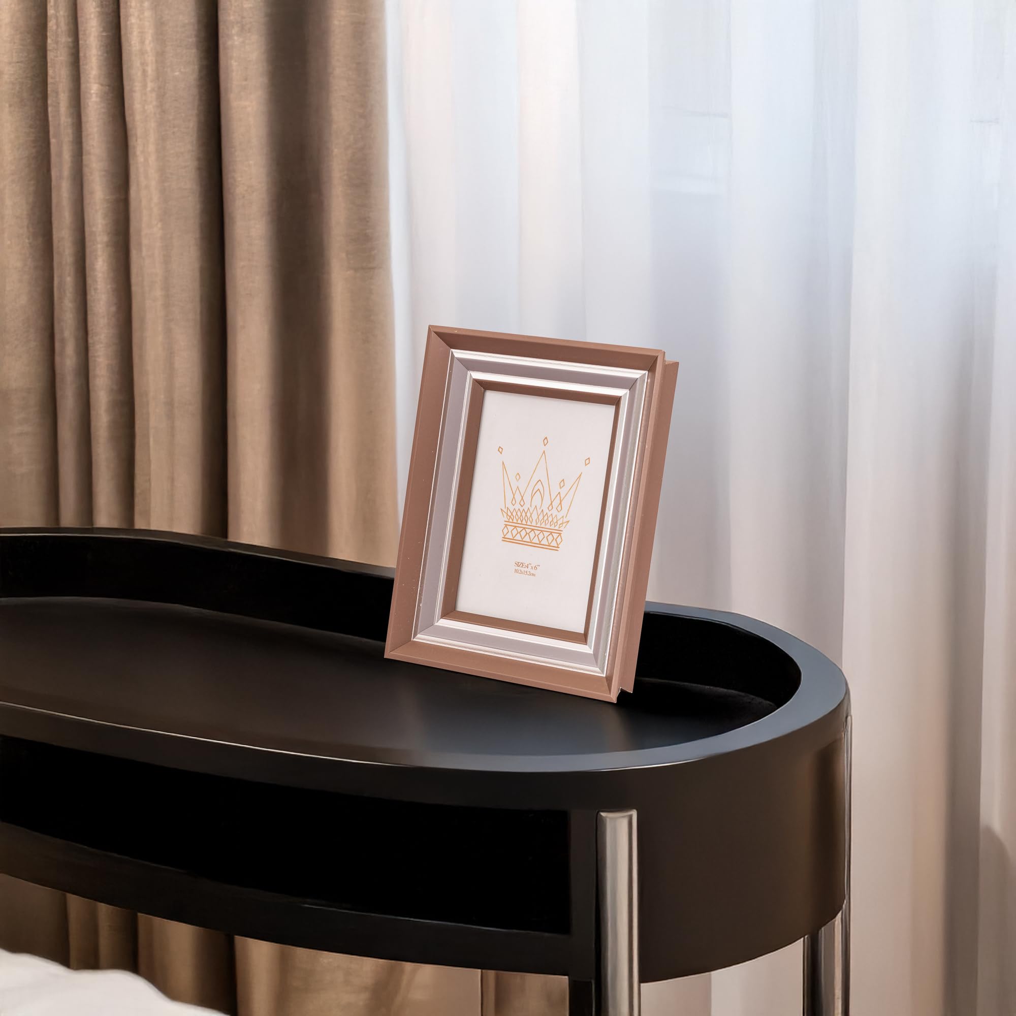 Dev Aastha 3D Tabletop Photo Frame | Home Decor Office Bedroom Decor Photo Frame Items | Aesthetic Anniversary Birthday Wedding Marriage Couple Gifts | 5*7 Inch Size | Type 1 : Brown & White