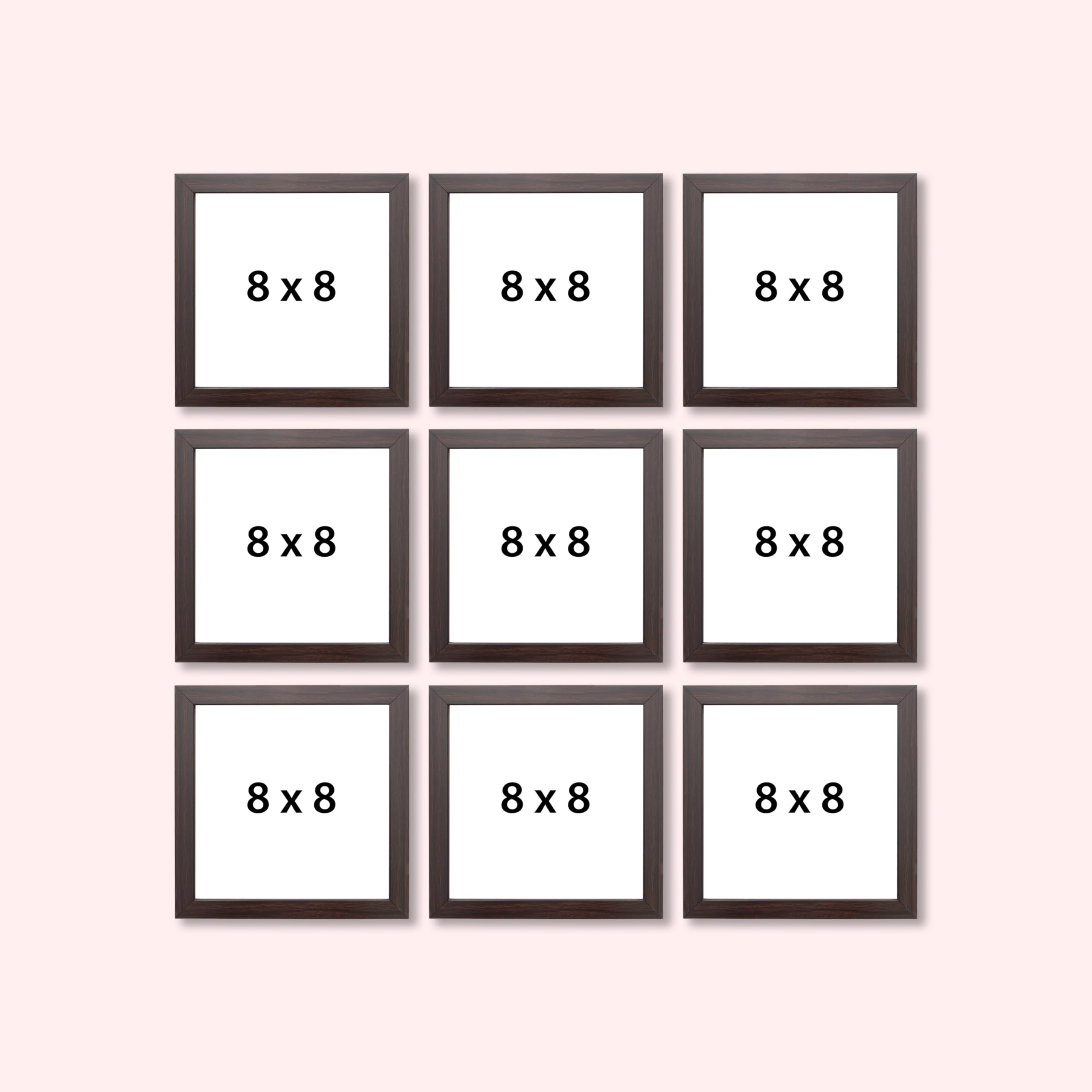 Dev Aastha Photo Frame For Wall | Wooden Frames For Wall Decoration | Photo Frame Set | Picture Frames | Rectangular Photo Frame For Home/Office | Family Collage | Set Of 9