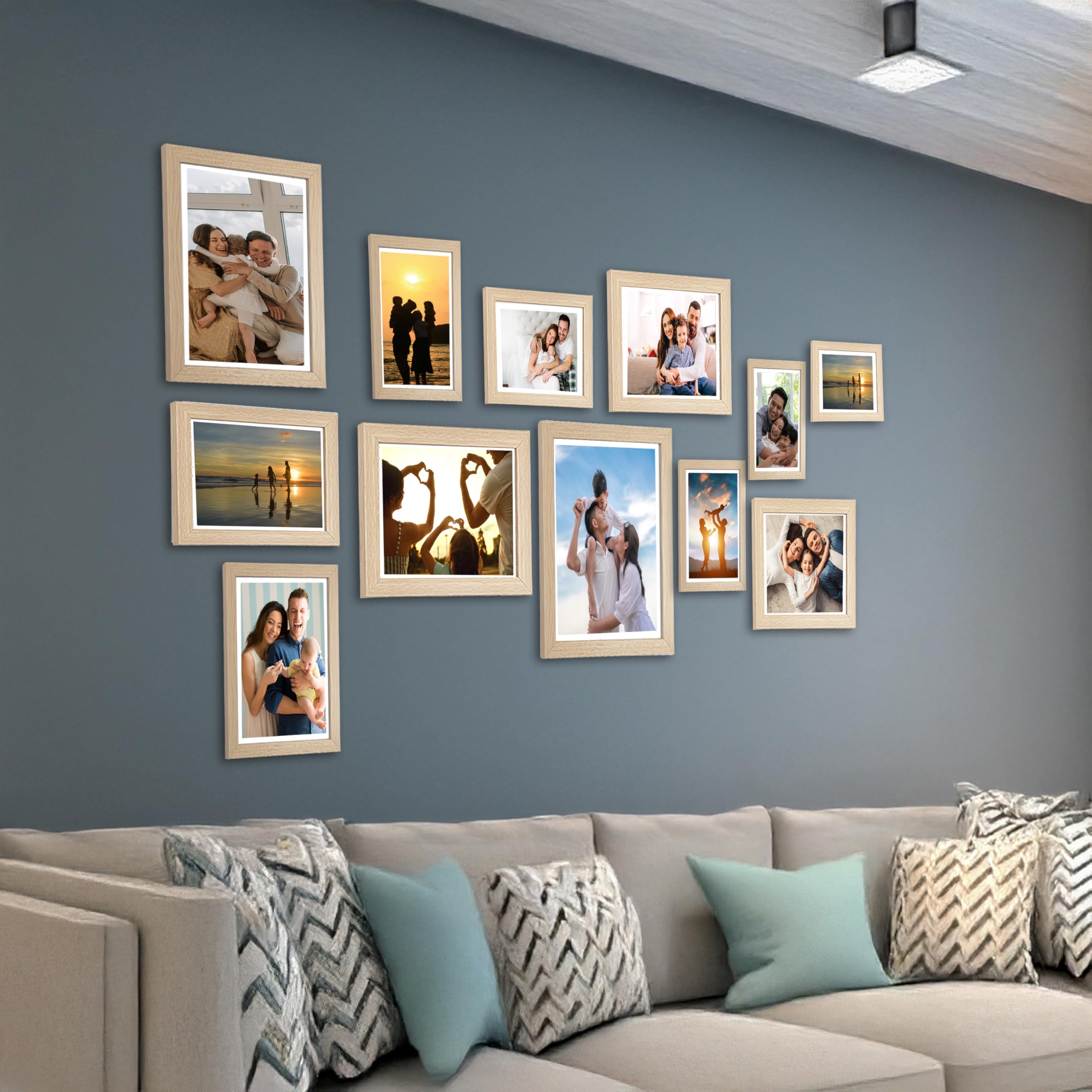 Dev Aastha Photo Frame For Wall | Wooden Frames For Wall Decoration | Photo Frame Set | Picture Frames | Rectangular Photo Frame For Home/Office | Family Collage | Set Of 12