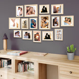 Dev Aastha Photo Frame For Wall | Wooden Frames For Wall Decoration | Photo Frame Set | Picture Frames | Rectangular Photo Frame For Home/Office | Family Collage | Set Of 15