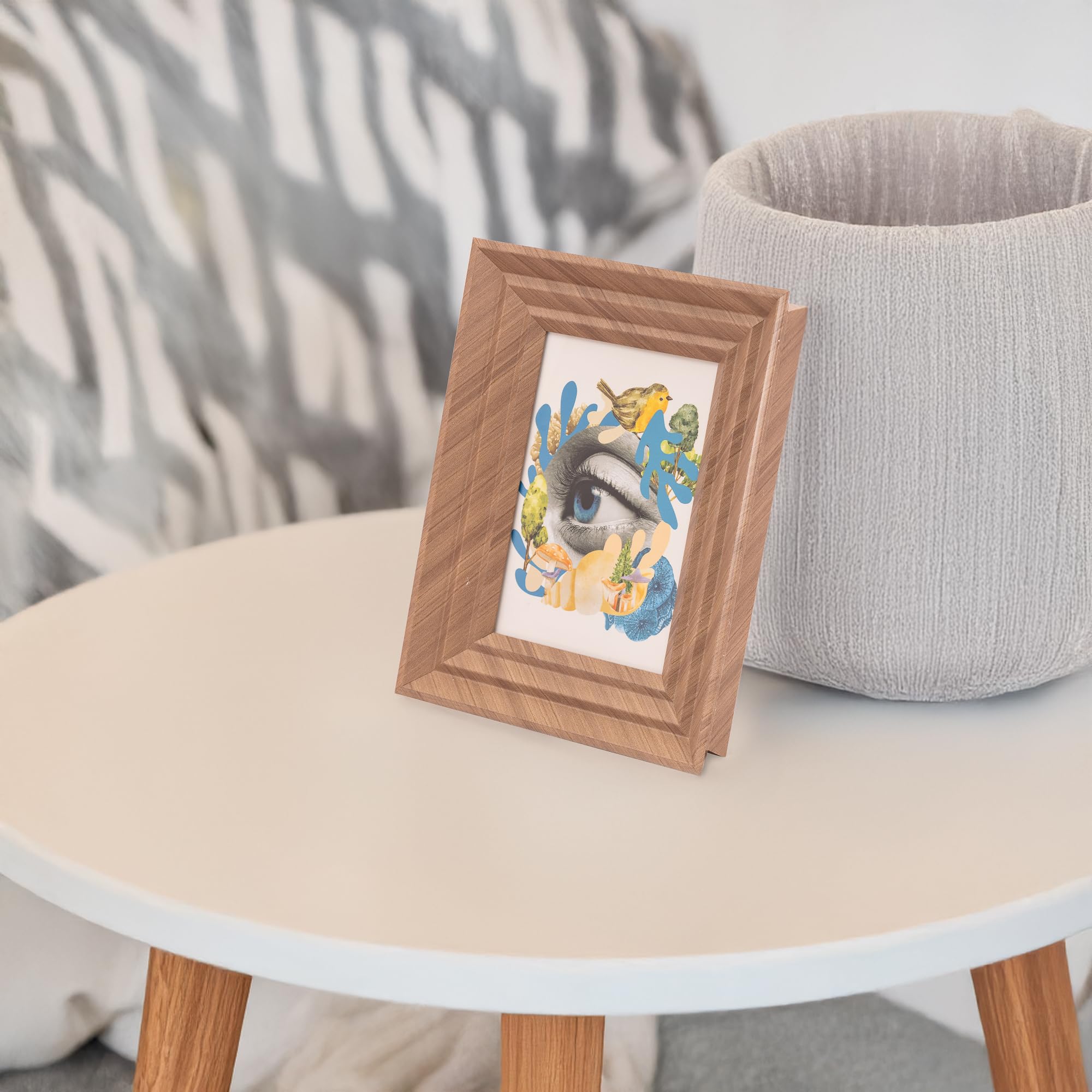 Dev Aastha 3D Tabletop Photo Frame | Home Decor Office Bedroom Decor Photo Frame Items | Aesthetic Anniversary Birthday Wedding Marriage Couple Gifts | 5*7 Inch Size | Type 1 Wooden