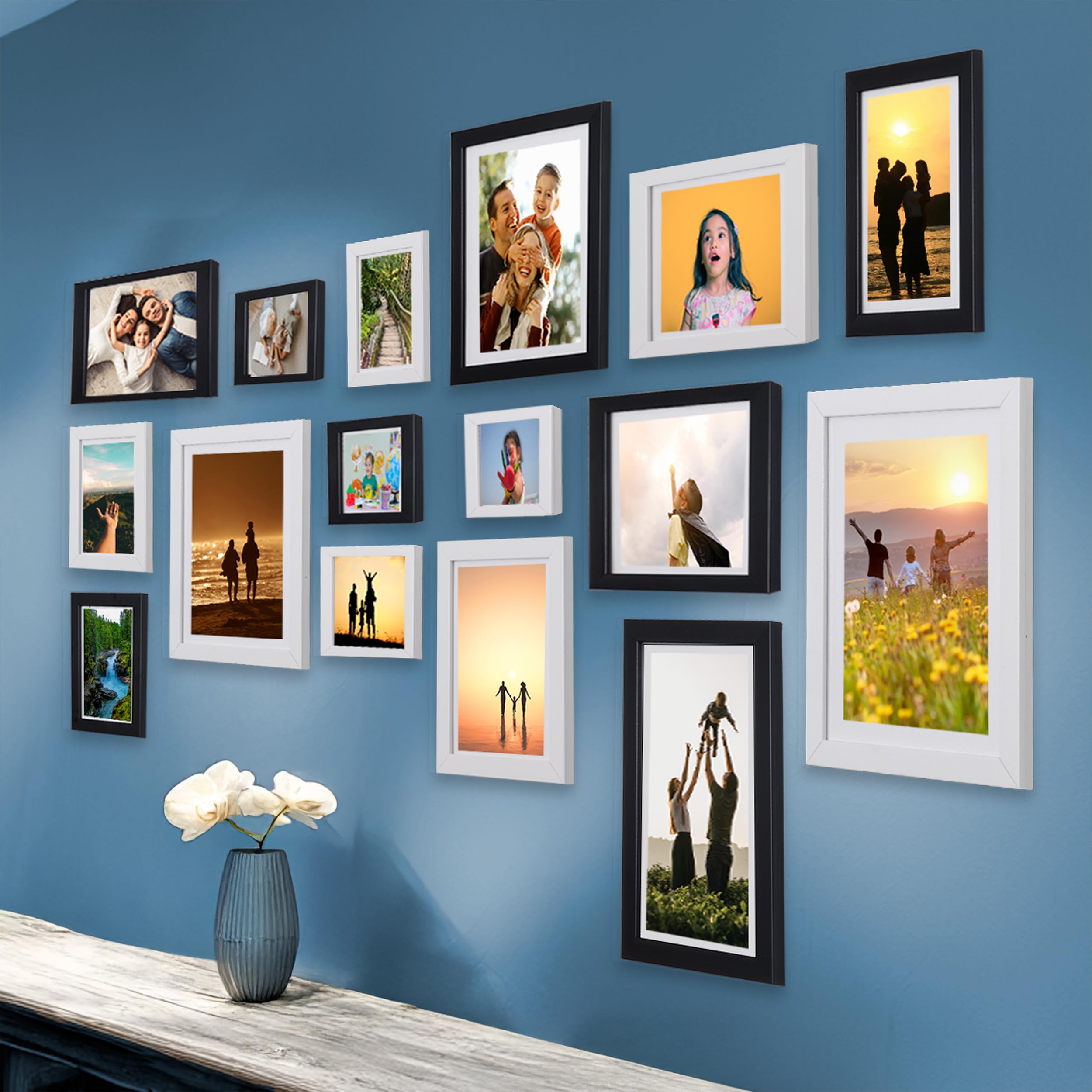 Dev Aastha Photo Frame For Wall | Wooden Frames For Wall Decor | Rectangular Photo Frame For Home/Office | Pack-16
