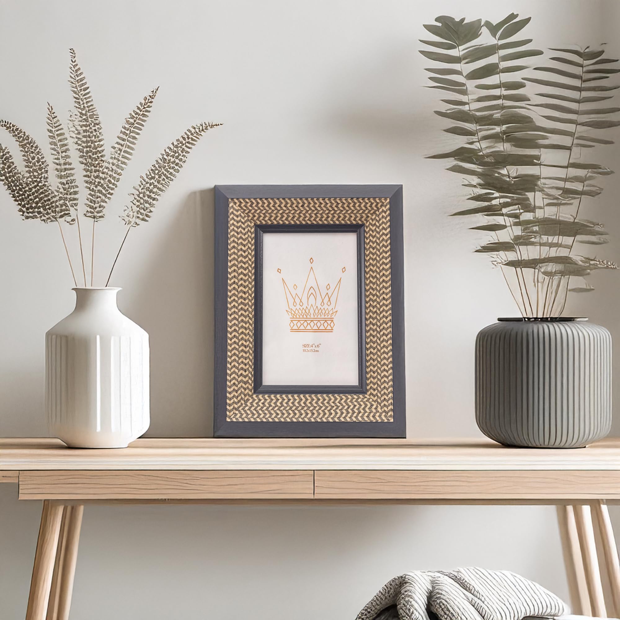 Dev Aastha 3D Tabletop Photo Frame | Home Decor Office Bedroom Decor Photo Frame Items | Aesthetic Anniversary Birthday Wedding Marriage Couple Gifts | 5*7 Inch Size | Type 3 : Brown