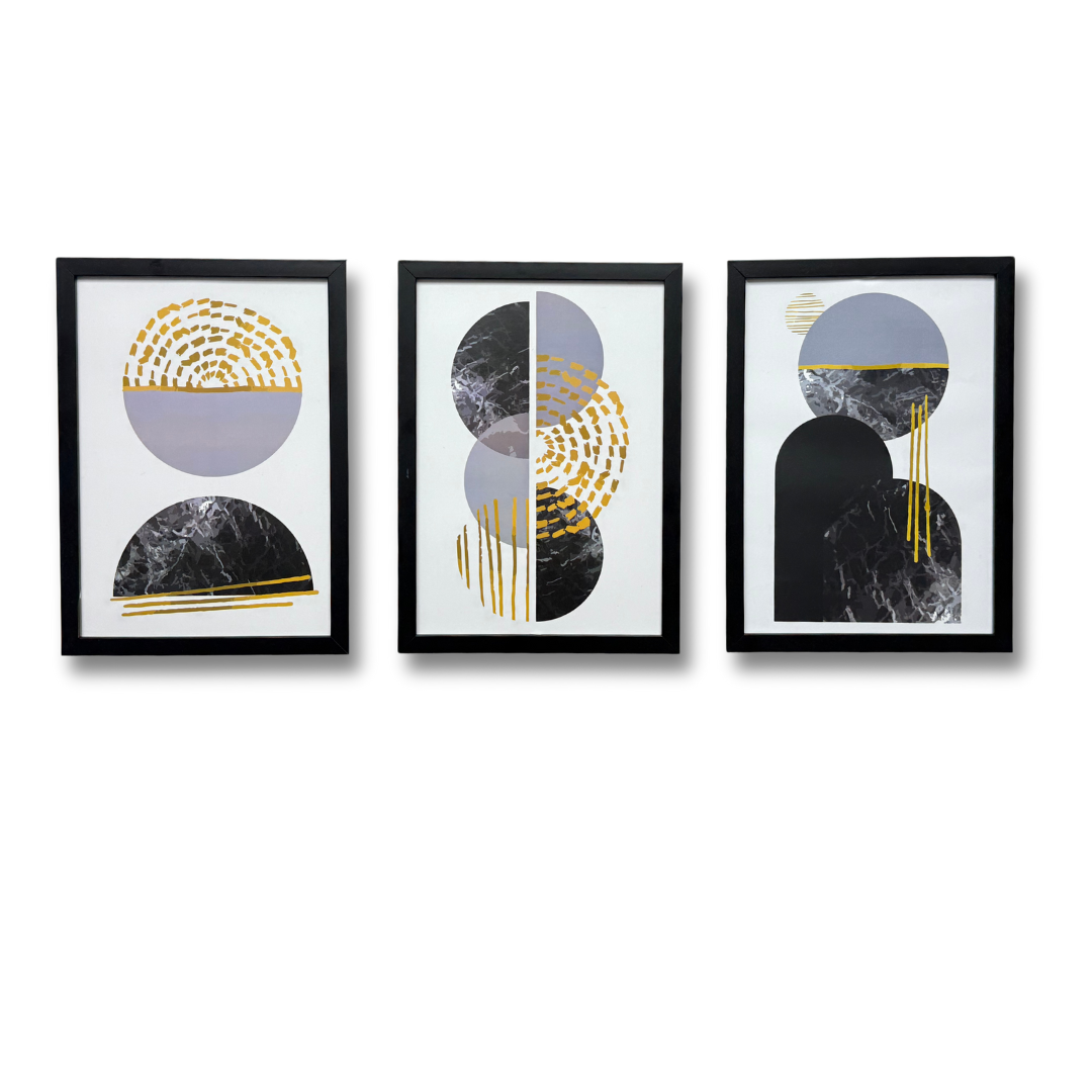 Dev Aastha Premium Digital Paintings with Frame | Home Decoration Items for Living Room | Wall Decor Items | Painting for Living Room Bedroom | Pack of 3