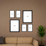 Set of 6 acrylic photo frames by Dev Aastha for modern wall decoration.