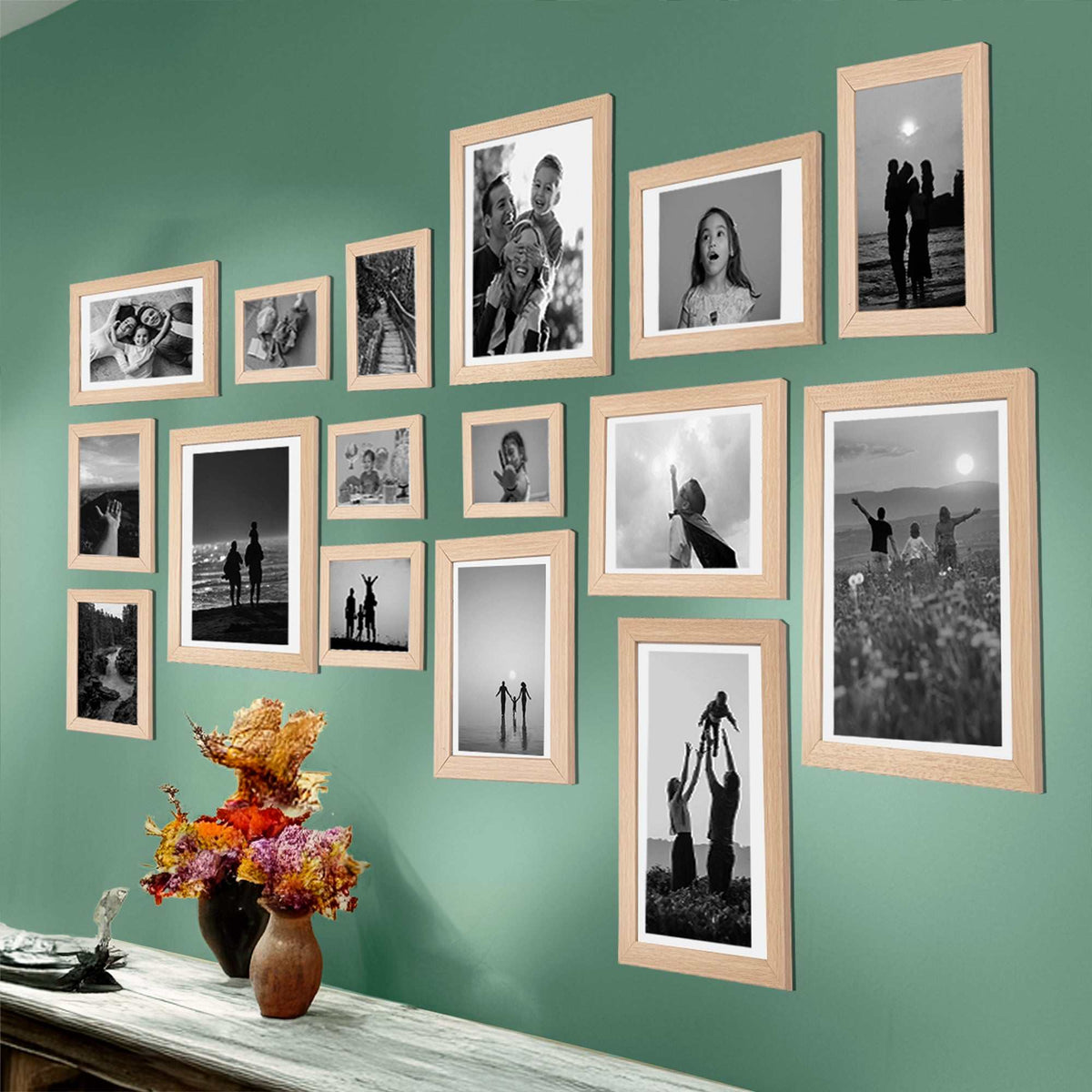 Dev Aastha Photo Frame For Wall | Wooden Frames For Wall Decor | Rectangular Photo Frame For Home/Office | Pack-16