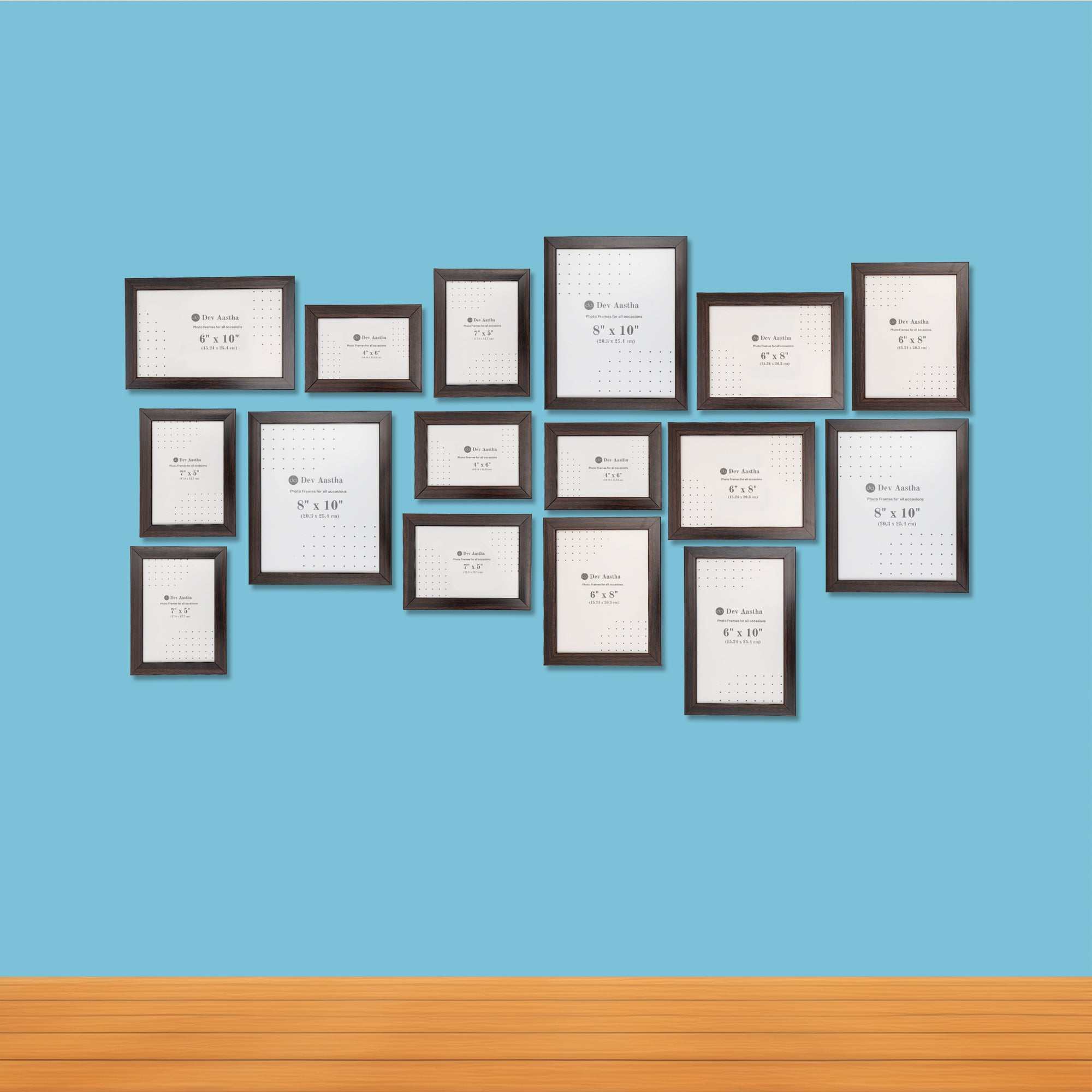 Dev Aastha Photo Frame For Wall | Wooden Frames For Wall Decor | Rectangular Photo Frame For Home/Office | Pack-16