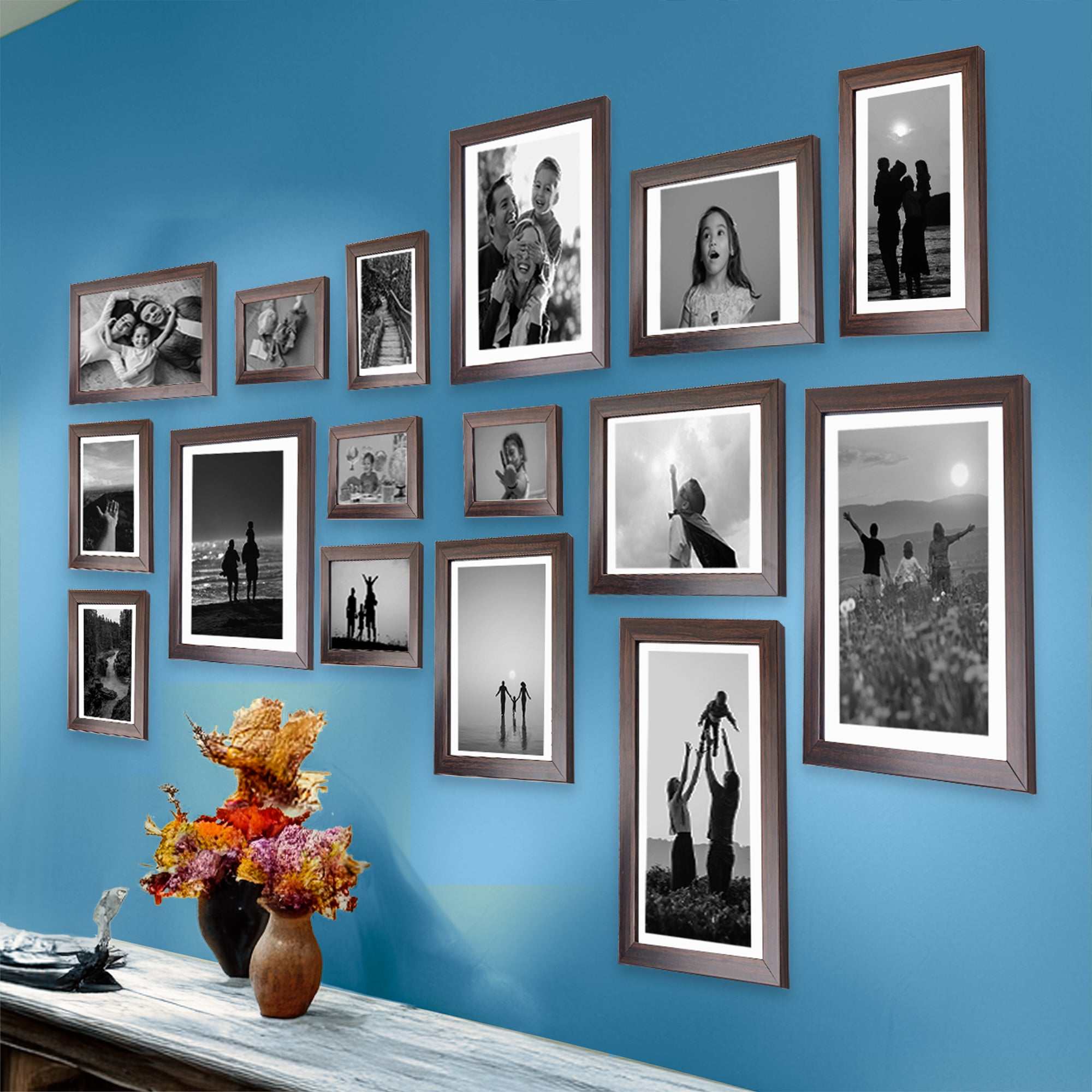 Dev Aastha Photo Frame For Wall | Wooden Frames For Wall Decor | Rectangular Photo Frame For Home/Office | Pack-16